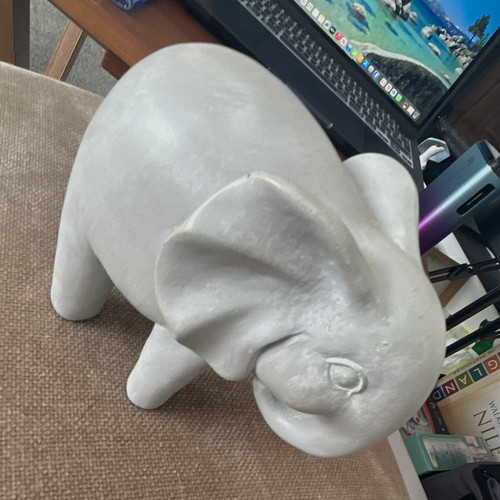 Grey ceramic pottery elephant - ceramic/pottery,