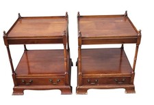 Vintage Mahogany Pair Of Bedside Tables With Drawer H 57cm W 52cm