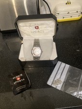 Mens Zurich Sports Swiss Made Quartz Watch New Battery Great Condition Boxed