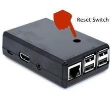PiStart: Protective Closed Case for Raspberry Pi 3 with Reset Switch - Black