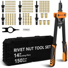 BLOSTM 14" 150 Rivet Nut Riveter Gun Heavy Duty Riveting Kit Nutsert Tool Rivnut