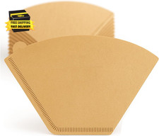 100 Count #4 Cone Coffee Filters Unbleached Natural Paper, 8-12 Cup Size 4 Coffe
