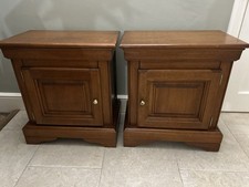Pair French Louis Philippe Style Bedside Carved Cupboard Cabinets 