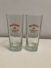 2 x Official Jack Daniels Whiskey Tennessee Fire Tall Highball Premium Glasses
