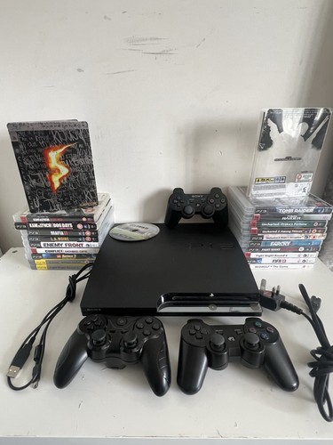 Sony ps3 slim black console - black, w