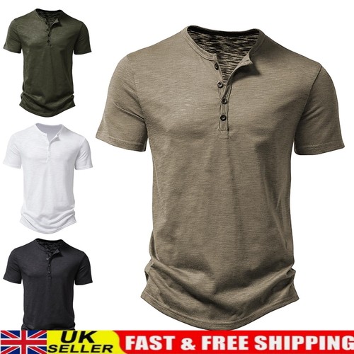 Mens summer solid button - summer,