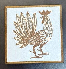 Rooster Tile Vintage Ceramic