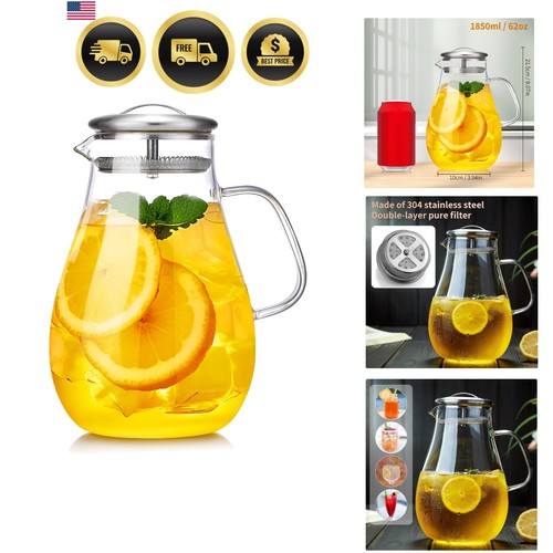 68oz glass pitcher with - with, lid