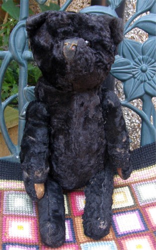 Black antique teddy bear - teddy,