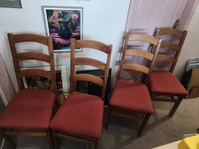 4x Solid Pine Ladder Back