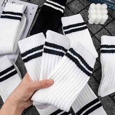 Mens Socks, Striped Breathable Mid Tube Sock Socks - 6 Pairs/Sets
