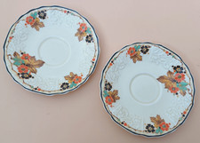 2 Vintage Myott Autumn Leaves saucers Staffordshire England china