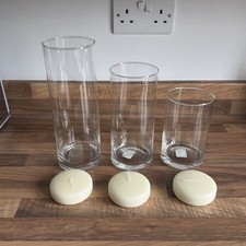Set Of 3 Pillar Vases With