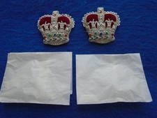 NEW PAIR ERII BRITISH HOUSEHOLD DIVISION MAJORS, EMBROIDERED BULLION RANK CROWNS