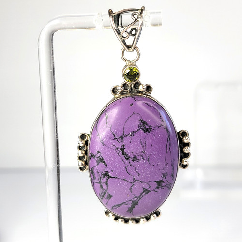 Vtg sugilite peridot artisan - sugilite, &