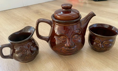 Vintage brown face - brown, set
