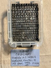 18 POINT BROADWAY COMPLETE A-Z UPPER & LOWERCASE  LETTERPRESS PRINT TYPE