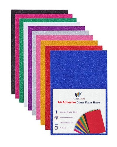 Assorted glitter foam - a4,