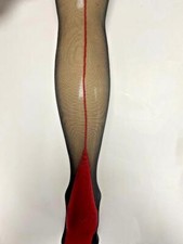SEXY Ultra Sheer Cuban Heel Foot Seamed Open Crotch Tights Crotchless Pantyhose