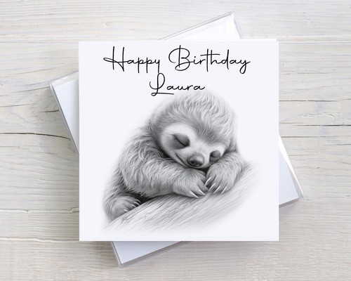 Sloth birthday card - sloth,