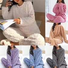 Womens Pyjamas Sets Warm Fleece Loungewear Pjs Winter Soft Fluffy Nightwear UK