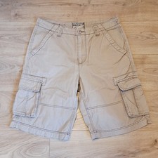 Mantaray Cargo Shorts Mens W34 Tan Brown 100% Cotton Utility Field Shorts