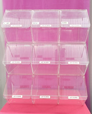 CLEAR ACRYLIC DISPLAY BIN WITH 3 COMPARTMENTS & LIDS-SHOP SWEETS SNACKS STORAGE