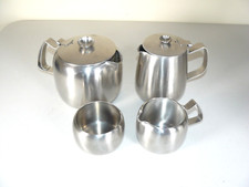 Old Hall Connaught Satin Stainless Steel Tea Set Coffee/Water & Teapot, Jug Bowl