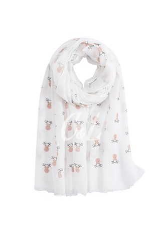 Reindeer stag head print scarf - reindeer,