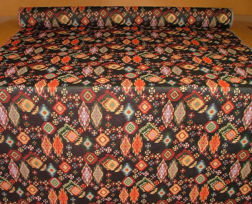 Black ikat tapestry - black,