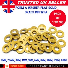 M2 M2.5 M3 M4 M5 M6 M8 M10 M12 M16 FORM A WASHER FLAT SOLID BRASS DIN 125A