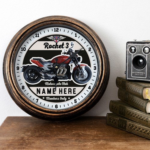 Personalised motorcycle clock - motorcycle,