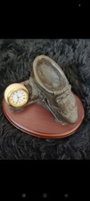 Rick Lewis golfing shoe mentel desk clock Irish bronze