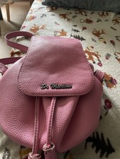 Doc Martens Rare Pink Backpack Duffle Bag In Pink Leather With Tassels 