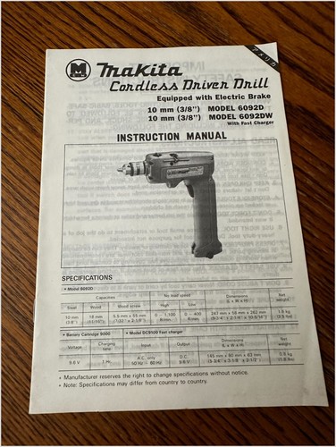 Makita 6092d 6092dw cordless - 6092d,