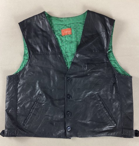 Vintage leather vest waistcoat - vintage,