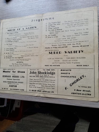 Variety theatre programme - variety,