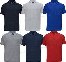 Men Short Sleeve Polo Shirt T Shirt Top Casual Cotton Mix with Pocket S - XXL