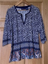 Artscapes Women’s Top Size 2XL Blues Patterned Sequin Long Sleeve QVC..... (D71)