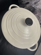 Cream Cast Iron Casserole Dish