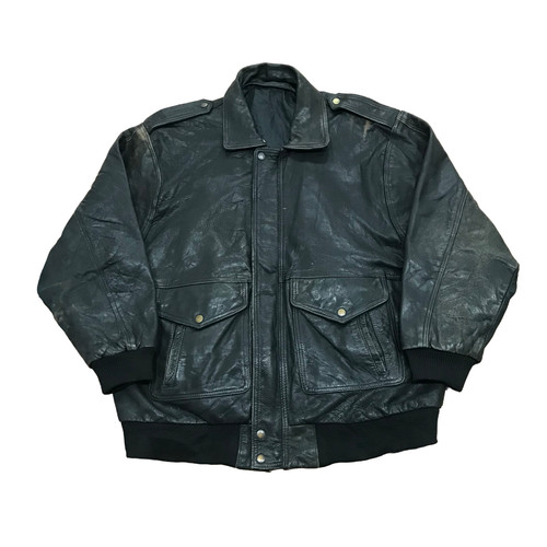 Leather flight jacket men - leather,