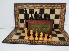 VINTAGE JAQUES CHESS SET  STAUNTON PATTERN K 68mm + ORG BOX plus OLD BOARD