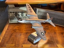 Chrome Martin B-57 Canberra Allyn Sales Desk Model Airplane Plane Aircraft