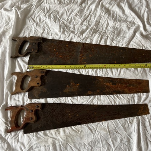 Three vintage carpenters saws - three,