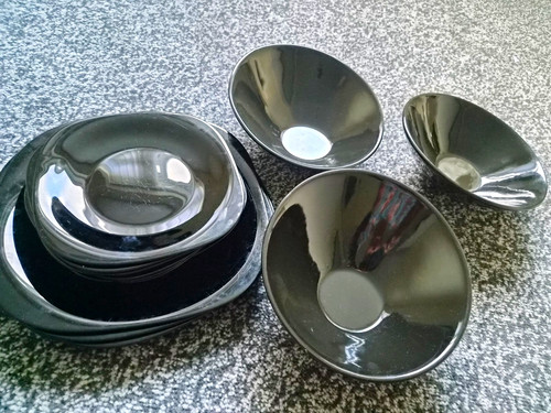 Black glossy ceramic - black, dinner