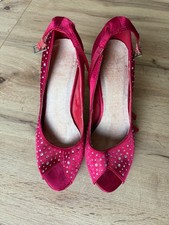 Matalan Red Peep-Toe Heels –