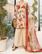 🇬🇧 STOCK 💯Original Maria B Mprints 3pc Unstitched Embroidered Lawn Suit 