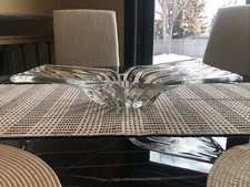 MCM Crystal Splash Art Glass Centerpiece Unusual Rectangular Bowl Platter Dish