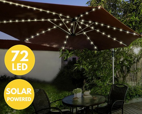 Led solar parasol - led,