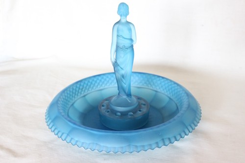 Art deco frosted blue glass - deco,